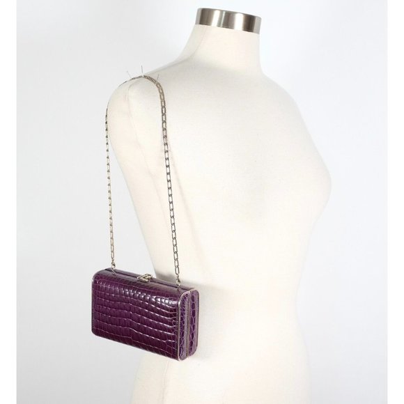 New Ralph Lauren Purple Label Collection bag real alligator clutch shoulder 12k - Picture 1 of 13